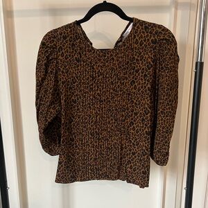 Zara Brown Leopard Print Blouse